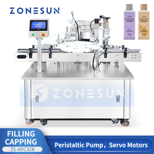 ZONESUN ZS-AFC32B Peristaltic Pump Liquid Filling and Capping Machine for Essential Oils & Eye Drops