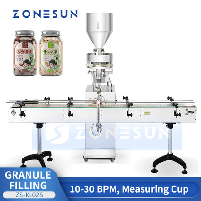 ZONESUN ZS-KL02S Automatic Volumetric Cup Granule Filling Machine for Sugar, Seeds, Beans, and Granules