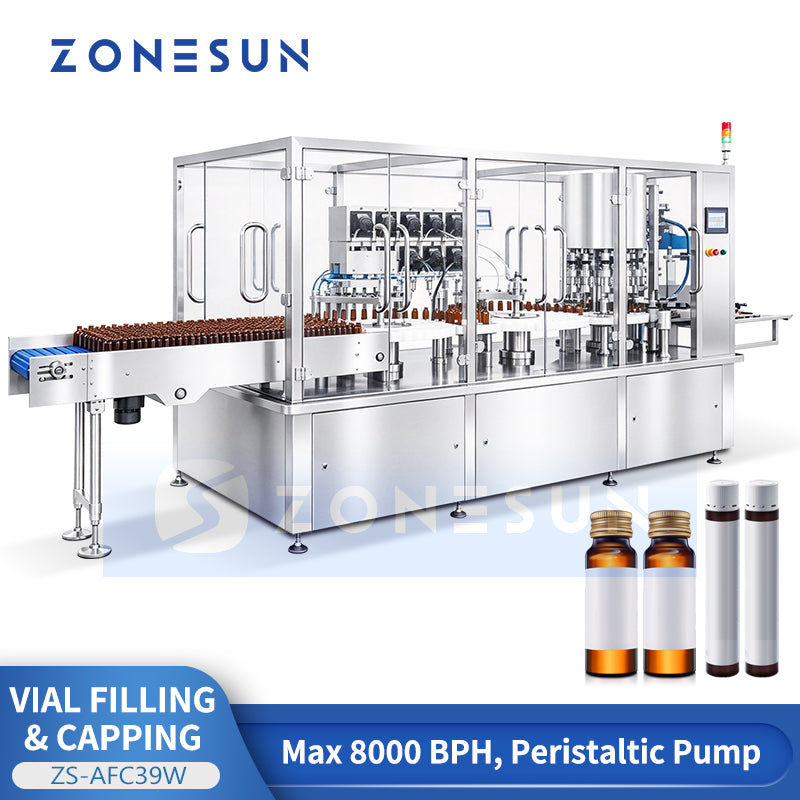 ZONESUN ZS-AFC39W High-Speed Automatic Collagen Drink Vial Air Rinsing Filling and Capping Machine