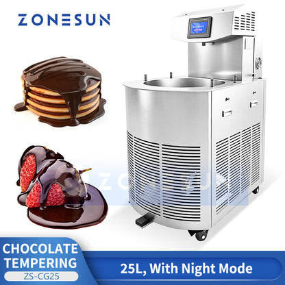 ZONESUN ZS-CG25 Automatic Chocolate Tempering Machine for Molding and Enrobing