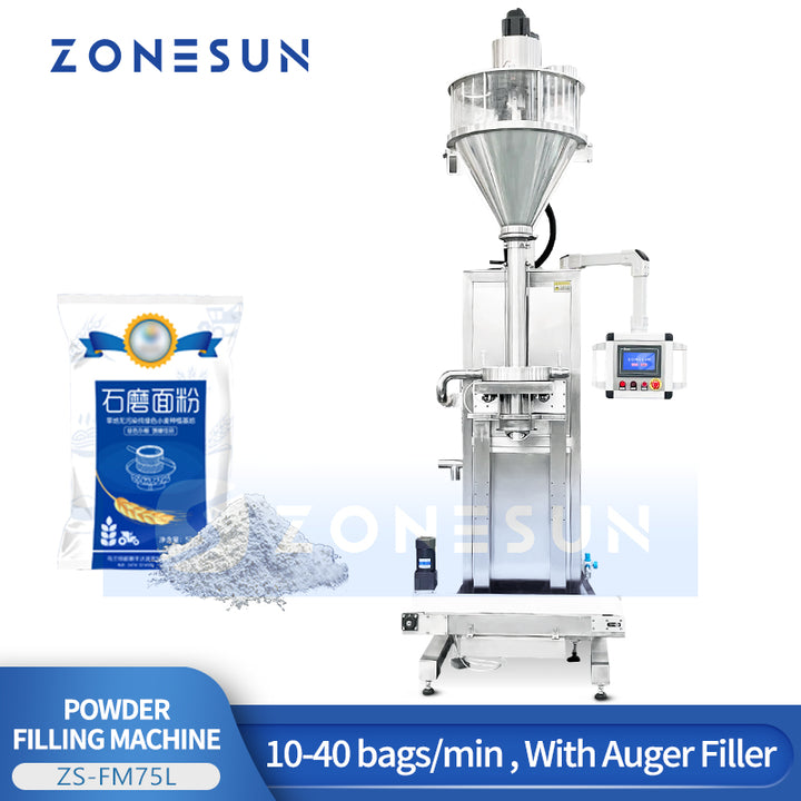 ZONESUN ZS-FM75L Semi-Automatic Auger Powder Filling Machine with Weighing Lift System