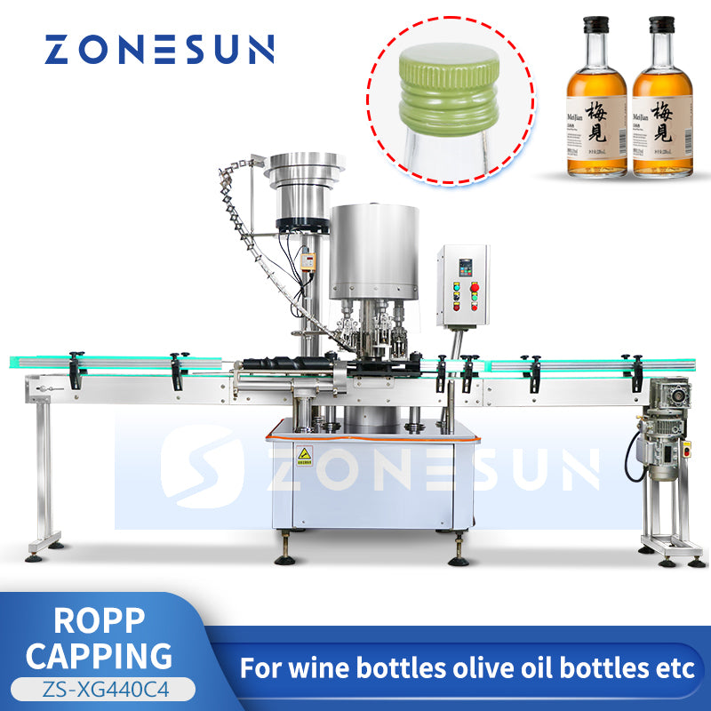 Zonesun ZS-XG440C4 Automatic ROPP Capping Machine – Zonesun Auto Pack