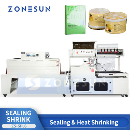 ZONESUN ZS-SPL6 Automatic Shrink Wrap Machine with Side Sealing and Heat Tunnel for Packaging Boxes Books Electronics and More