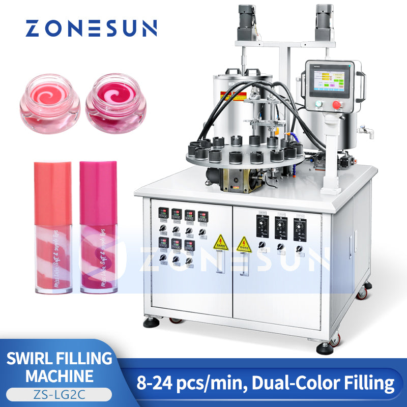 ZONESUN ZS-LG2C Dual-color Spiral Filler for Cosmetics & Paste for Cosmetic and Paste Products
