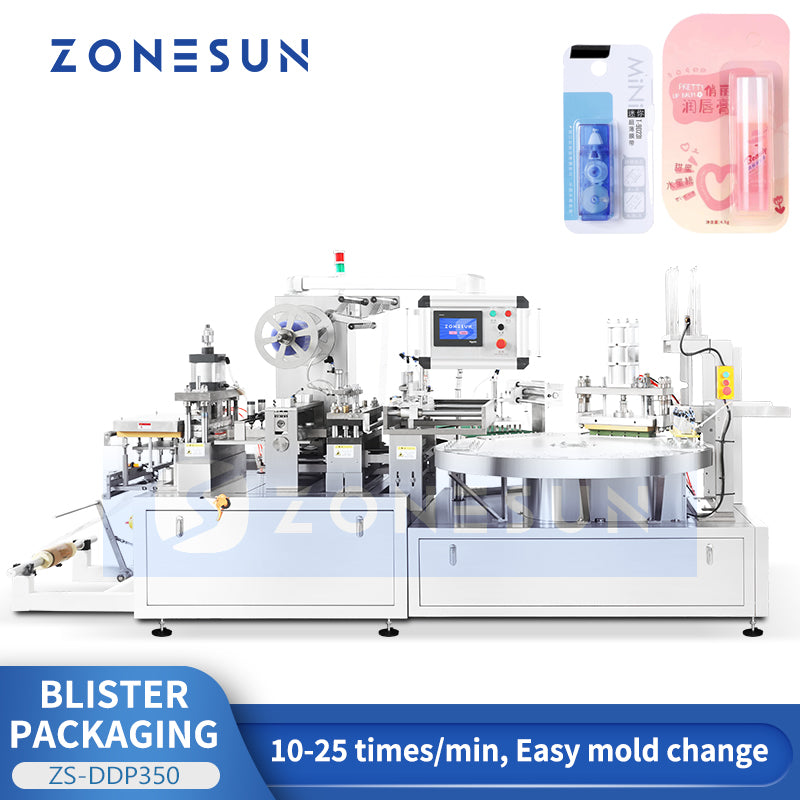 ZONESUN ZS-DDP350 Automatic Rotary Blister Packaging Machine with Paper Backing Heat Sealing