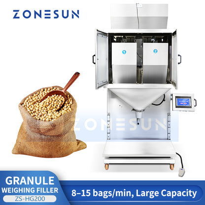 ZONESUN ZS-HG200 High-Capacity Dual-Hopper Granule Weighing and Filling Machine