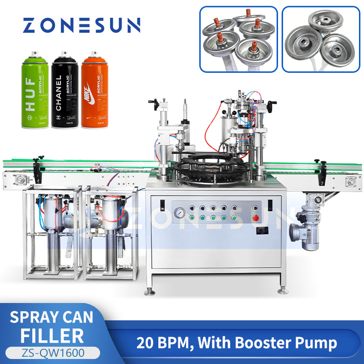 ZONESUN ZS-QW1600 Aerosol Filling Machine Spray Can Sealer
