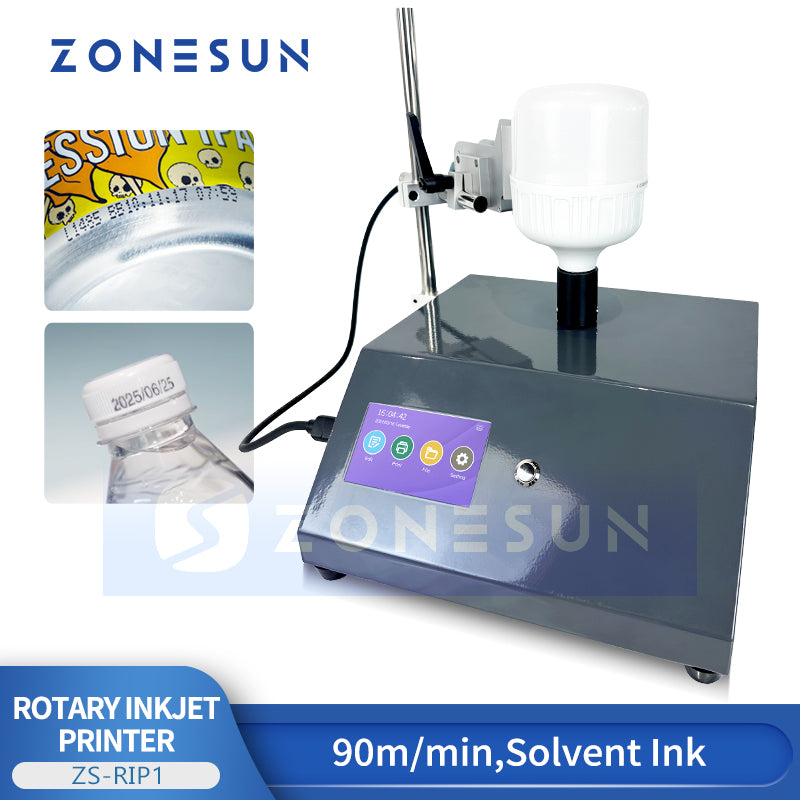 ZONESUN ZS-RIP1 High Precision Rotating Inkjet Printer for Bottles Tubes and Vials