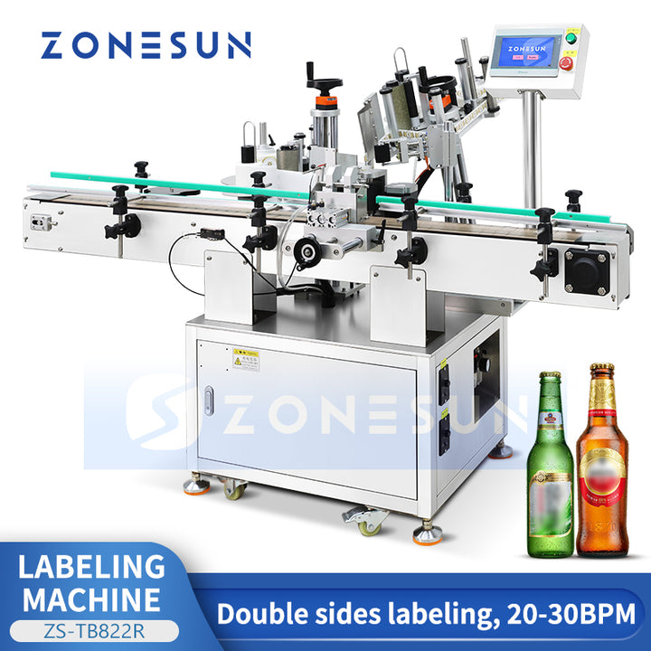 Zonesun ZS-TB822R Automatic Round Bottle Neck & Body Labeling Machine