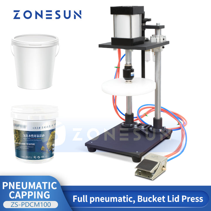 ZONESUN ZS-PDCM100 Fully Pneumatic Bucket Lid Press High Pressure Capping Machine