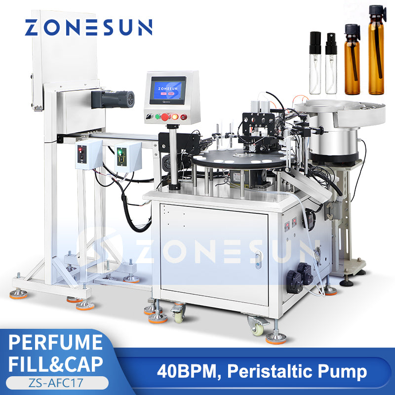 Zonesun ZS-AFC17 automatic liquid perfume ceramic pump filling and capping machine