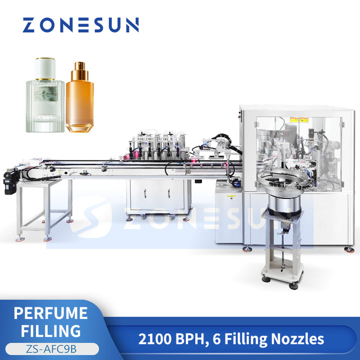 ZONESUN ZS-AFC9B Automatic Perfume Filling Capping Crimping Machine