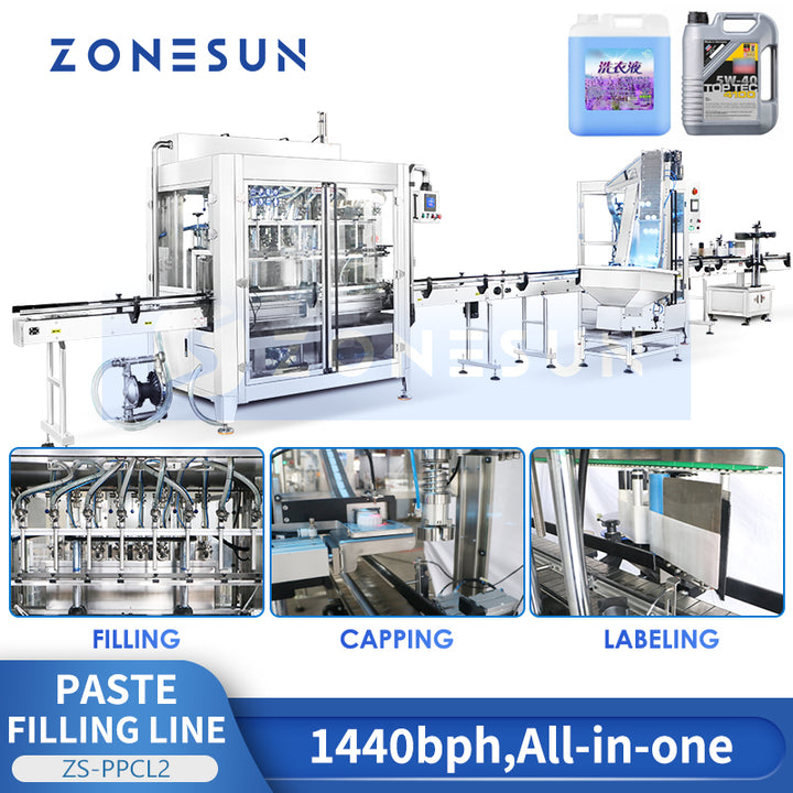 Zonesun ZS-FAL180Z10 Servo Filling Capping and Labeling Machines F-stype Capper Bottleing Line