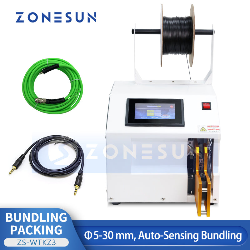 ZONESUN ZS-WTKZ3 Automatic Electric Wire Strapping Machine for Food Bags and Power Cords