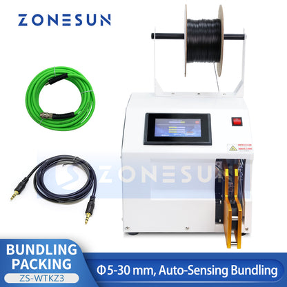 ZONESUN ZS-WTKZ3 Automatic Electric Wire Strapping Machine for Food Bags and Power Cords