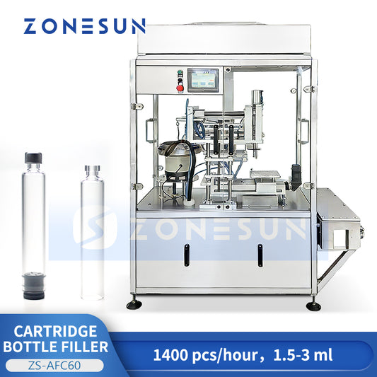 Precision Packaging: ZONESUN ZS-AFC60 Automatic Small Bottle Filling & Capping Machine for Cartridge