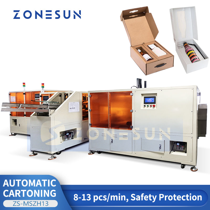 ZONESUN ZS-MSZH13 Automatic Cartoning Machine with Product Loading and Carton Closing System