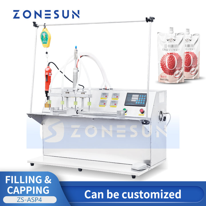 Zonesun ZS-ASP4 Spout Pouch Filling & Capping Machine
