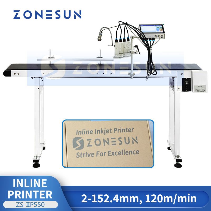 ZONESUN ZS-IIP550 High-Speed Inline Inkjet Printer with Multi-Head Cod ...