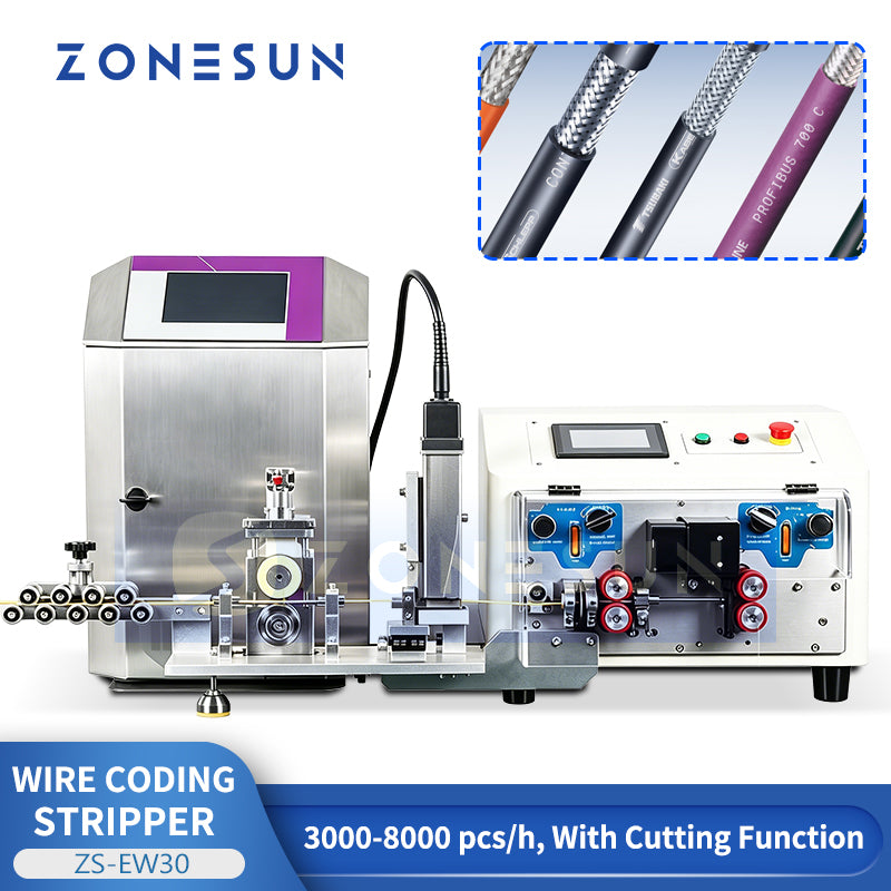 ZONESUN ZS-EW30 Automatic Wire Cutting Stripping and Coding Machine for Cable Processing