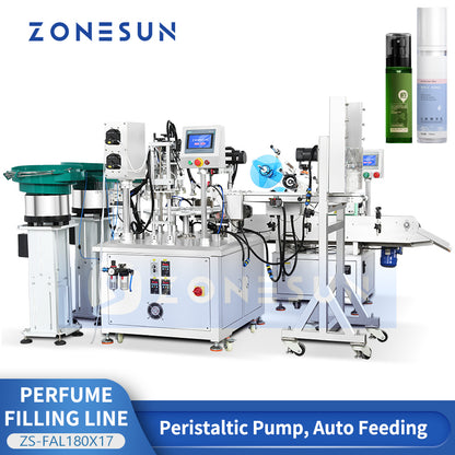 ZONESUN ZS-FAL180X17 Automatic Perfume Bottle Feeding Filling Capping and Labeling Line
