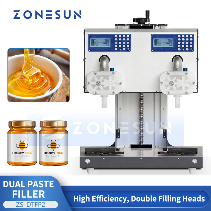 ZONESUN ZS-DTFP2 Dual-Head Paste Filling Machine for Sauce Cream Honey