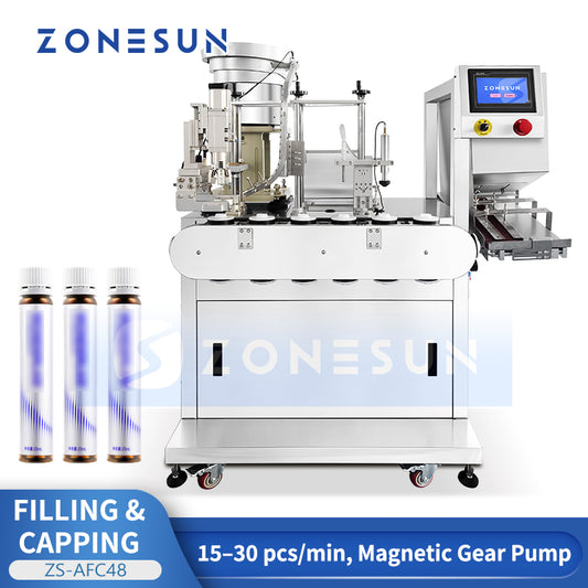 ZONESUN ZS-AFC48 Compact Auto Filling and Capping Machine for Small Bottles in Cosmetics & Chemicals