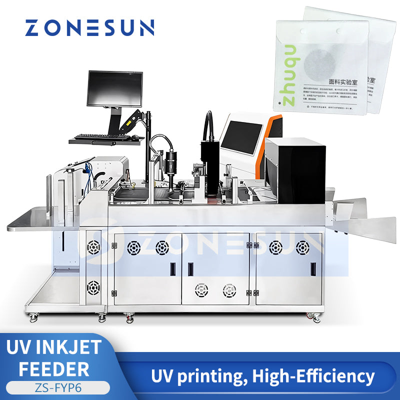 ZONESUN ZS-FYP6 Auto UV Inkjet Coding Machine for High-Resolution Printing on Labels, Cards, Tickets