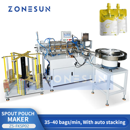 ZONESUN ZS-FKSP02: Automatic Spout Pouch Making Machine for Juice, Sauce, and Detergents