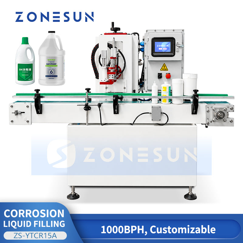 ZONESUN ZS-YTCR15A Automatic Rotary Explosion-Proof Corrosion-Resistant Liquid Filling Machine