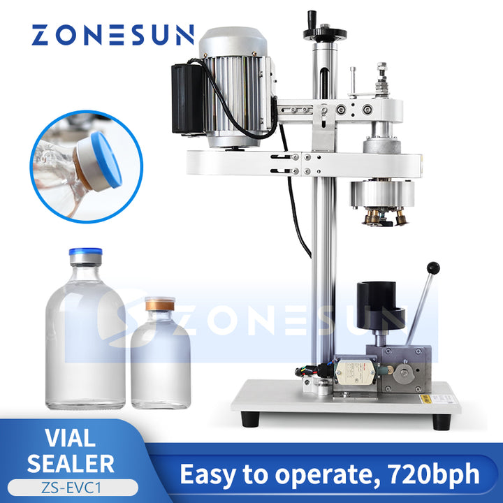 Zonesun ZS-EVC1 Electric Plastic Aluminium Flip Off Bottle Crimper Capping Machine for Oral Liquid