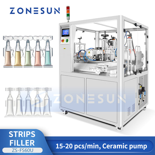 High Precision: ZONESUN ZS-FS60U Automatic Monodose Strip Filling & Ultrasonic Sealing for Serums