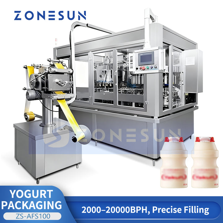 ZONESUN ZS-AFS100 High-Speed Yogurt Filling and Sealing Machine for Dairy Bottles