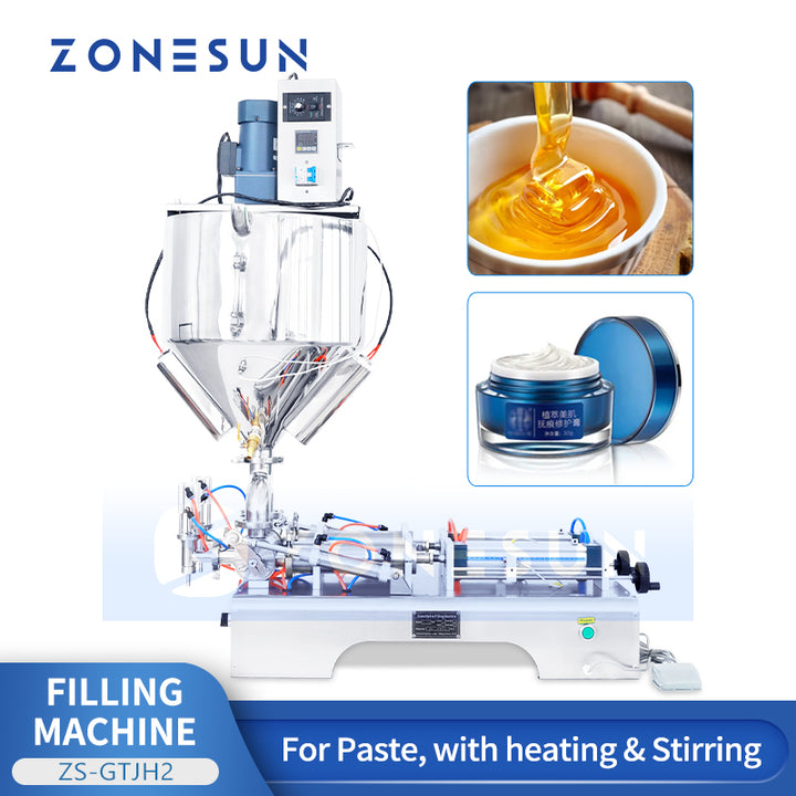 Zonesun ZS-GTJH2 Dual Head Piston Filling Machine with Heater & Mixer
