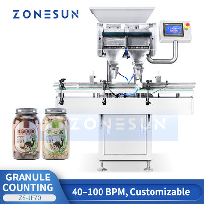 ZONESUN ZS-JF70 Auto Counting and Filling Machine for Capsules, Tablets, Nuts, Candy, Coffee Beans