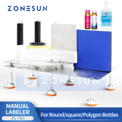 ZONESUN ZS-TB3 Manual Round Square Polygon Bottle Labeling Machine