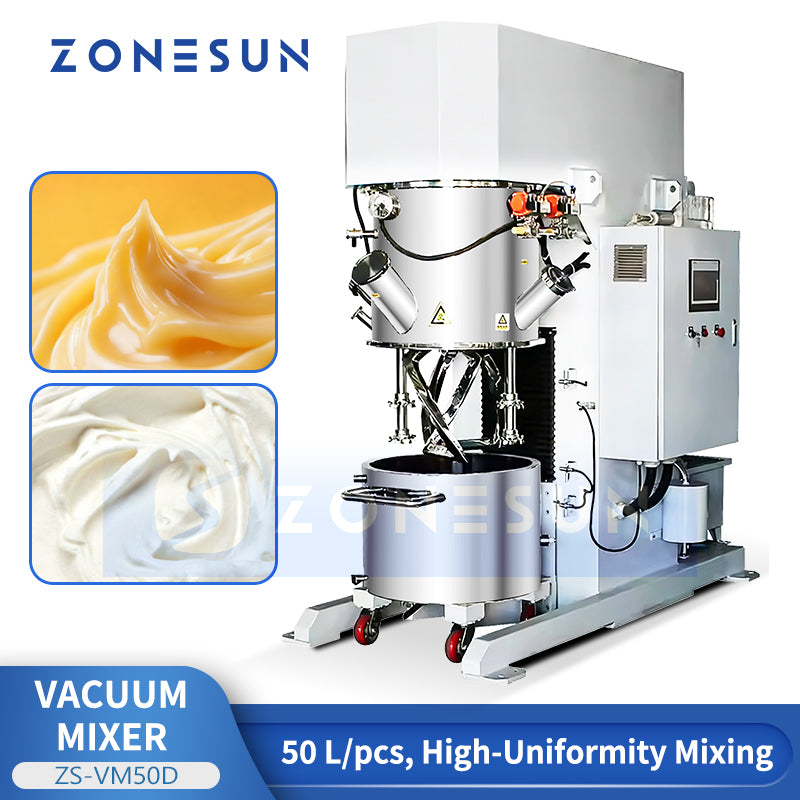 Powerful Mixing: ZONESUN ZS-VM50D Double Planetary Vacuum Mixer for Battery Slurry & Adhesives