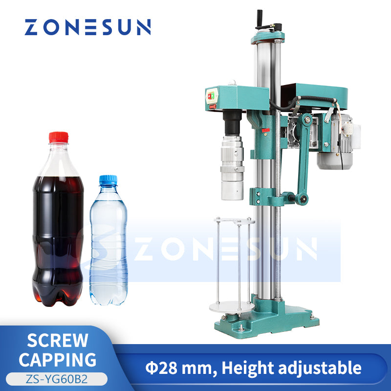 ZONESUN ZS-YG60B2 Semi Automatic 28mm Screw Cap Bottle Capping Machine Adjustable Torque Cap