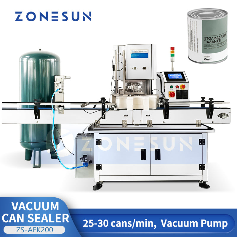 ZONESUN ZS-AFK200 Fully Automatic Vacuum Can Sealing Machine for Metal Packaging