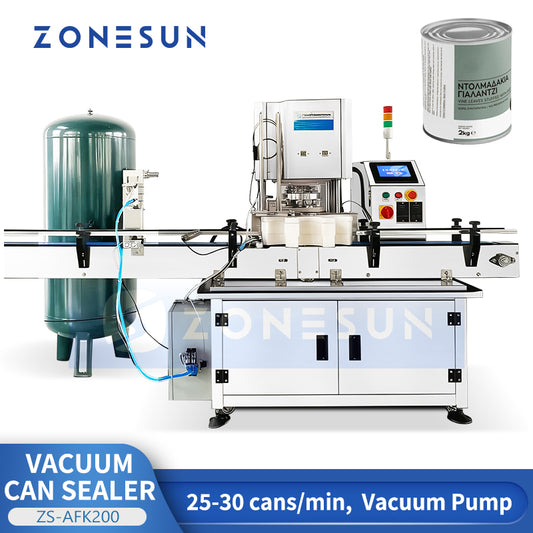 ZONESUN ZS-AFK200 Fully Automatic Vacuum Can Sealing Machine for Metal Packaging