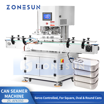 ZONESUN ZS-AFK350 Automatic Servo Metal Can Seamer Machine for Square Oval Round Cans