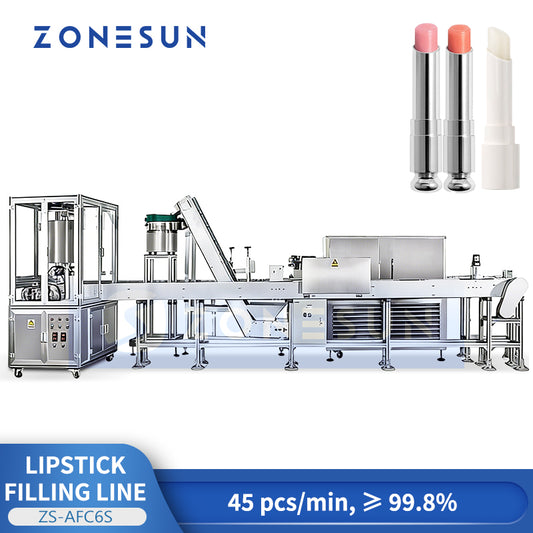 ZONESUN ZS-AFC6S Automatic Lipstick and Lip Balm Filling Line for Cosmetic Production