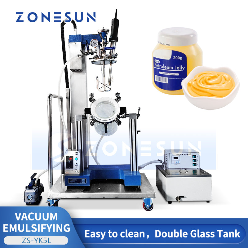 ZONESUN ZS-YK5L Laboratory Vacuum Emulsifying Homogenizer Mixer for Cream & Lotion