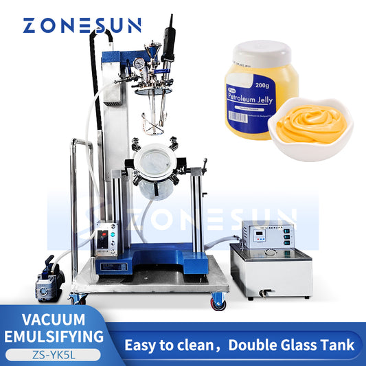 ZONESUN ZS-YK5L Laboratory Vacuum Emulsifying Homogenizer Mixer for Cream & Lotion