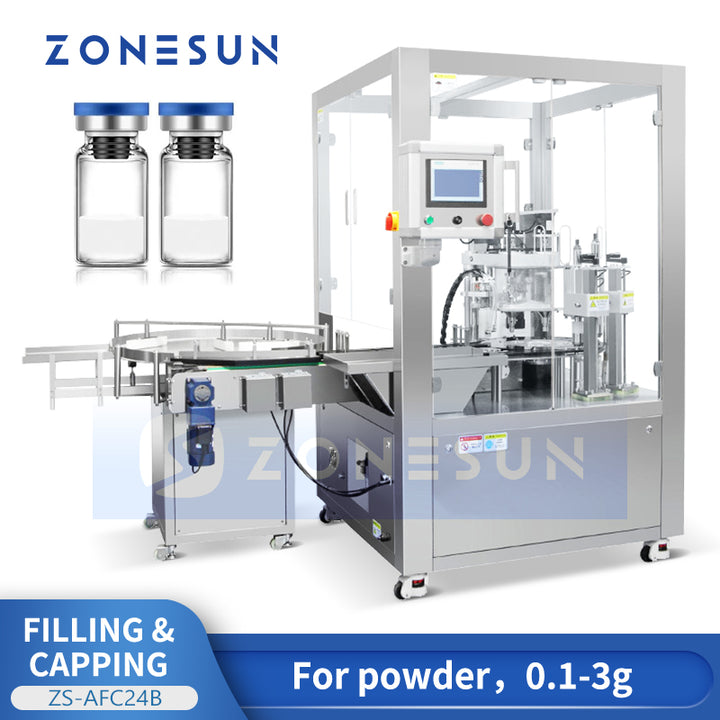 Zonesun ZS-AFC24B Automatic Vial Powder Filling and Capping Machine Monoblock