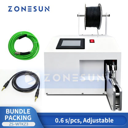 ZONESUN ZS-WTKZ3 Automatic Electric Wire Strapping Machine for Food Bags and Power Cords