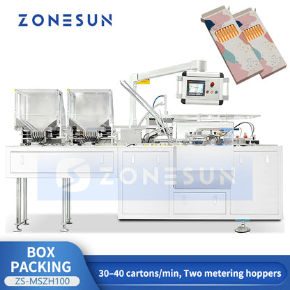 ZONESUN ZS-MSZH100 Fully Automatic Box Packing Machine for School Chalk and Pencil Packaging