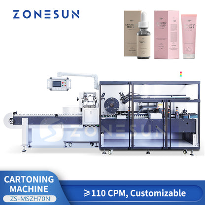 ZONESUN ZS-MSZH70N High-Speed Automatic Horizontal Cartoning Machine with Servo Product Loading System