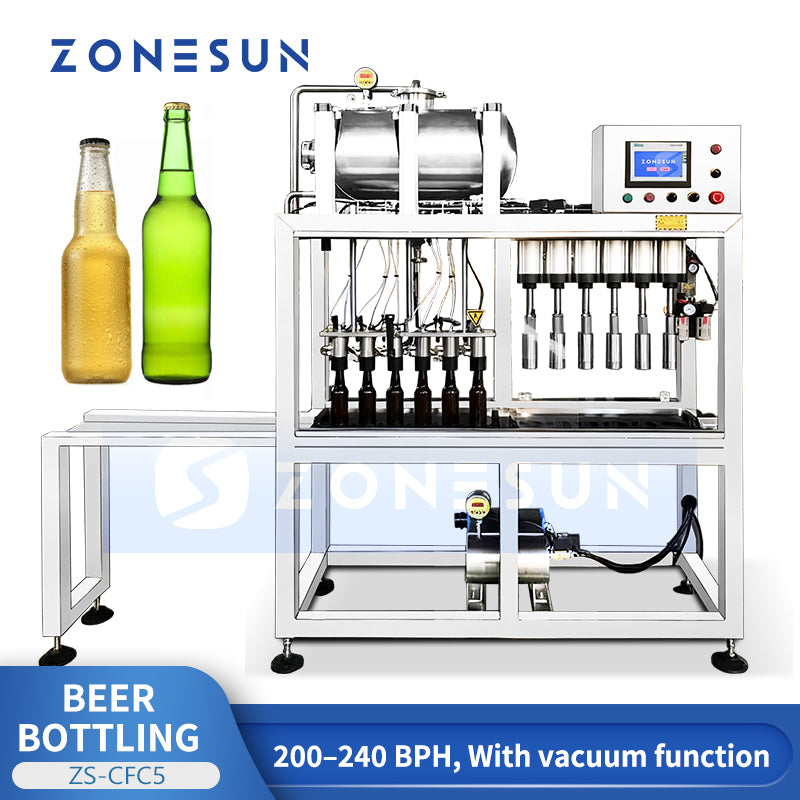 ZONESUN ZS-CFC5 Semi-Automatic Beer Bottle Filling and Capping Machine for Small Breweries