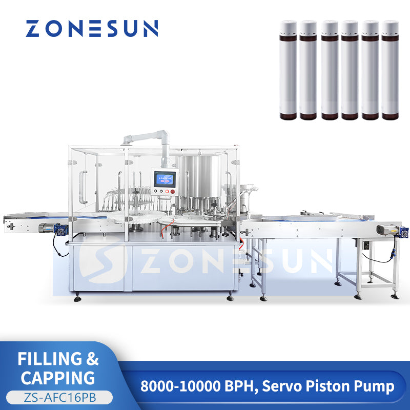 ZONESUN ZS-AFC16PB High-Speed Small Bottle Filling and Capping Machine with Dust Cover